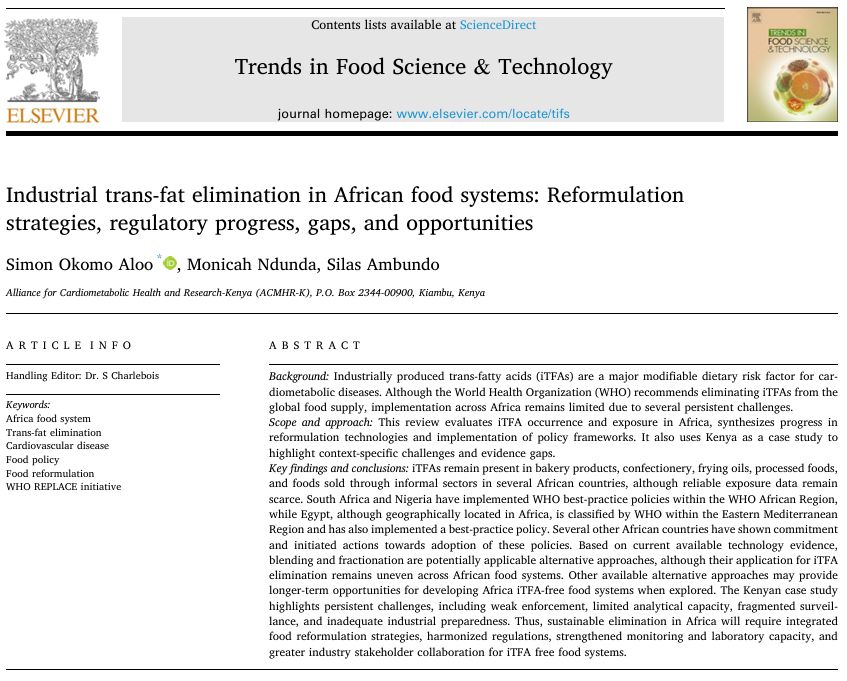 ACMHR-K Researcher’s Manuscript published in Trends in Food Science & Technology - Impact Factor 17.3